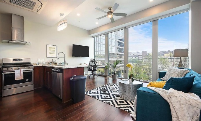 Downtown Pittsburgh Apartment | HostWise Stays - The Washington at Chatham - Free Parking, Great Views, Across from PPG Arena
