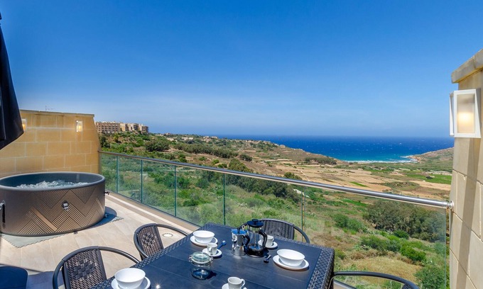 Xaghra Apartment | Hot Tub w/Incredible Views @ Ultra-Modern 3BR Apt