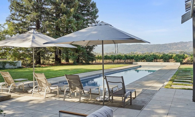 Napa Valley House | House in Oakville, CA with Lap Pool, Outdoor Entertaining Space & Tennis Court