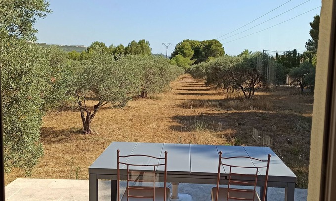 Velaux House | House T2 of 50m2, air-conditioned with terrace overlooking the olive trees