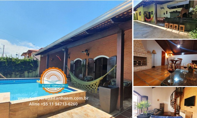 Raul Cury House | House with pool, 4 parking spaces, 3 bedrooms, 200 meters from the beach