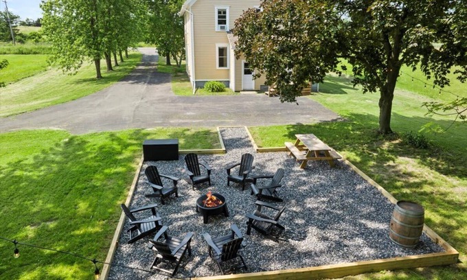 Hudson House | Hudson Restored Farmhouse with Fire Pit