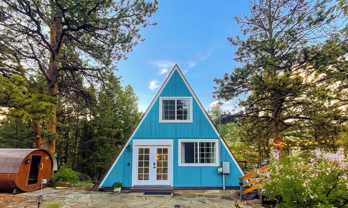 Grant Cabin | Hygge Chalet & Sauna | Private Trail | EV Charger | Cozy, Secluded A-Frame