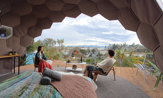 Pakawau House | Hypedome, amazing Dome accommodation set amongst native bush and trees.