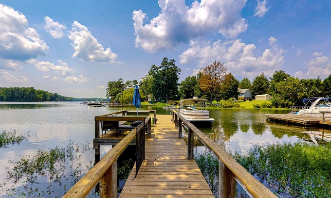 Chapin House | Ideal lakefront gem with private dock, free WiFi, firepit, & stunning views