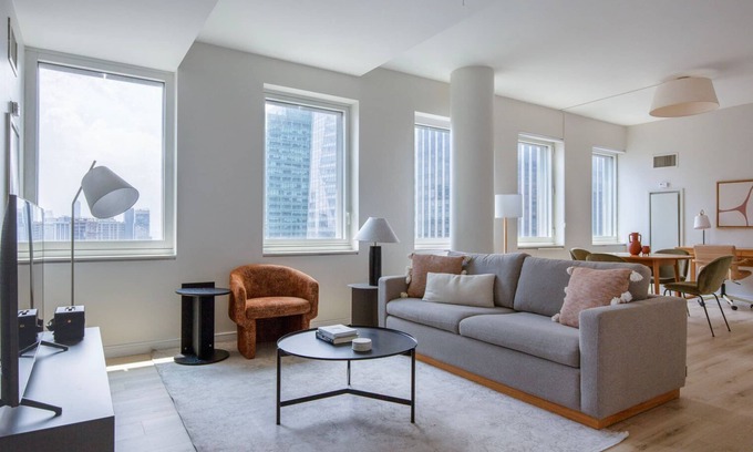 Central New York City Apartment | Ideal Midtown 2BR w/Gym & W/D, nr Rockefeller Center, by Blueground
