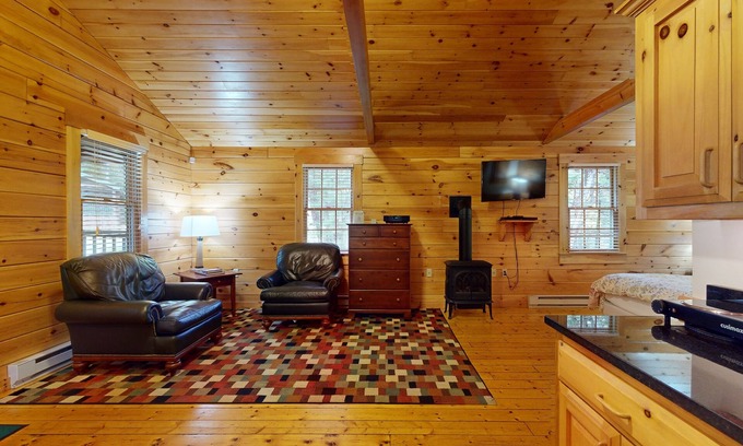 Northport Cabin | Idyllic dog-friendly studio cabin with AC, fireplace & WiFi
