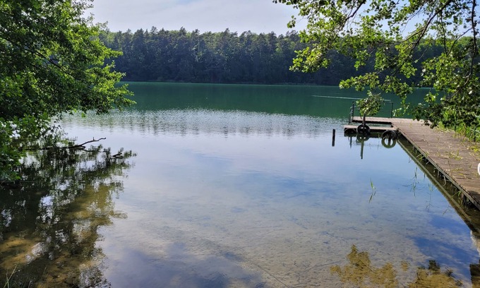 Lychen Apartment | Idyllically situated forester's lodge on the lake with jetty, secluded location