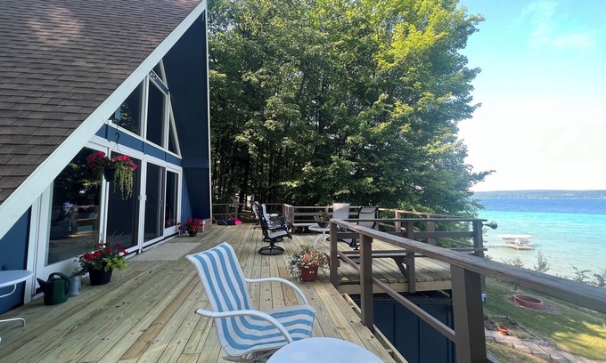 Kewadin House | Imogene's- Torch Lake cottage, waterfront w/dock