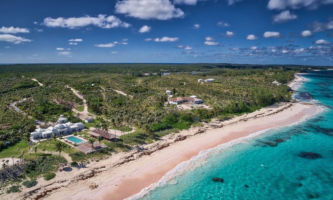 North Palmetto Point House | Impeccable Oceanfront Estate On Your Own 1200 Feet Of Private Pink Sand Beach
