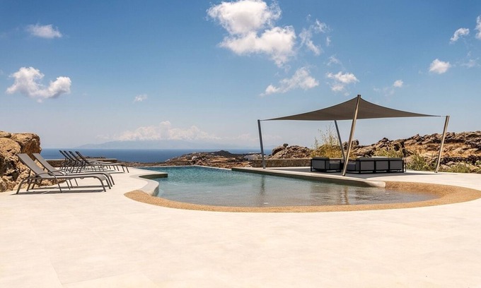 Plintri Villa | Impressive 10 Bedroom Villa, Private Infinity Pool with Panoramic Sea Views close to Elia Beach
