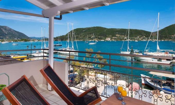 Vlicho Apartment | In a great location just outside Nidri town, enjoy the waterfront of Vlicho Bay and the fabulous sea