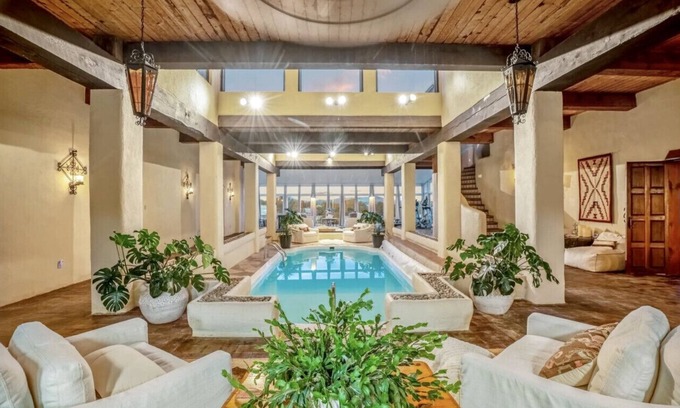 La Cienaga House | Indoor heated pool, hot tub, EV charger, 15 min to SF- 7 bedrooms 5 are en-suite