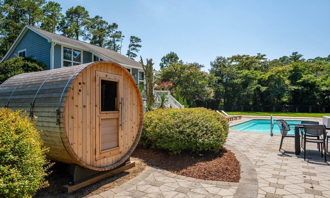 Powells Point House | Indoor Hot Tub, Barrel Sauna, Pool, Natural Light!