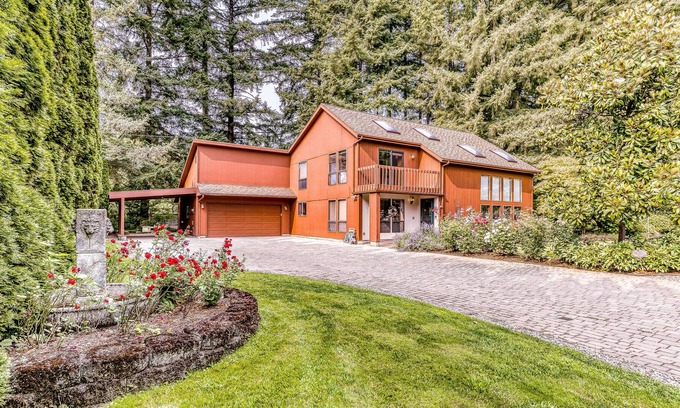 Marcola House | Inviting retreat with central AC, private pool, hot tub, and private W/D