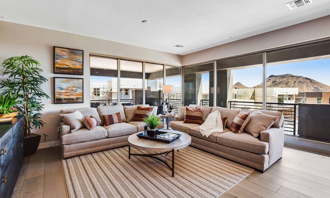 North Scottsdale House | Inviting townhouse with pool, hot tub, balcony, central AC, & W/D