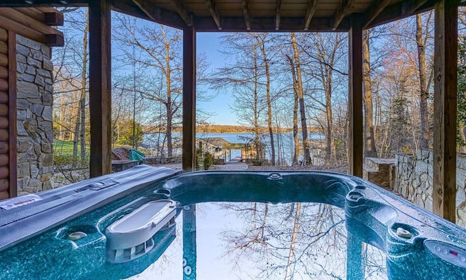 Huddleston Cabin | Inviting waterfront cabin with hot tub, kayaks, and beautiful sunsets
