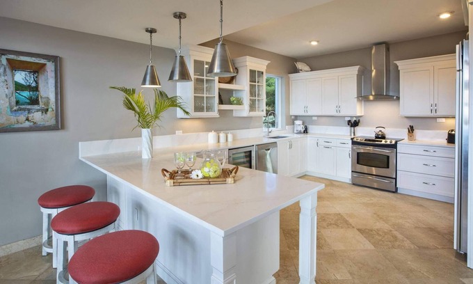 Estate Enighed Villa | Jasmine Villa Gorgeous Kitchen with Great Views!