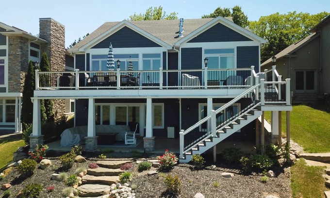 Lake James House | Jimmerson Blue: Luxury lake living with dock access for two boats