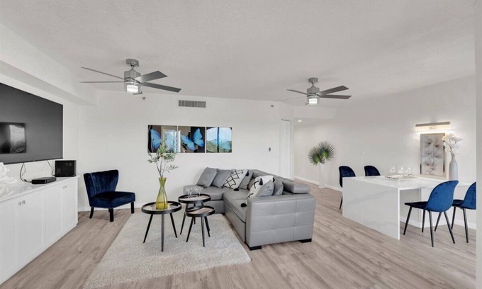 Sea Palms Condo | Jupiter Bay Resort Condo, steps to the beach! Comfortably sleeps family of 4!