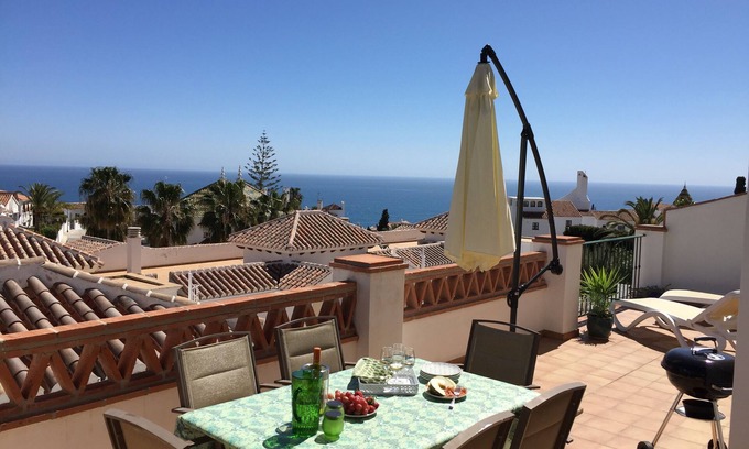 Chimenea Apartment | Just above Burriana beach, pool, large terrace, panoramic sea view