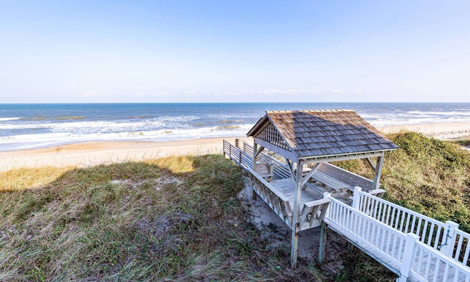 Nags Head House | K0112 Point of View. OCEANFRONT, Pool, Hot Tub, OF Gazebo, Elevator!