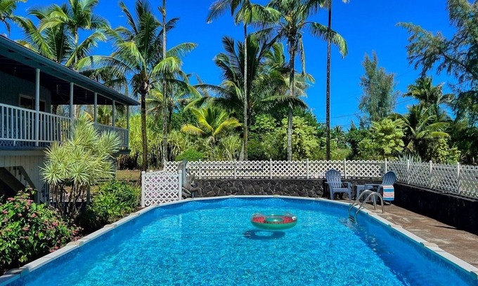 Keaau House | Kaloli Sunrise by the Sea - private pool, lanais, and home!