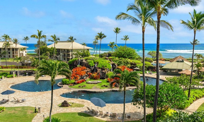 Hanamaulu Condo | Kauai Beach Resort #2540: Premium Ocean View Suite! 4 Gorgeous Pools & A/C!