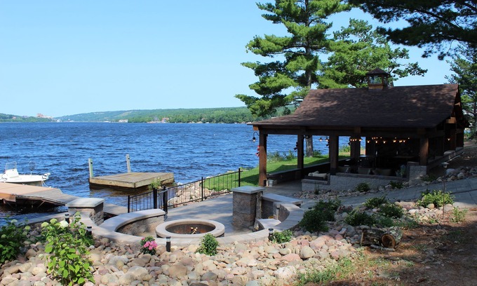 Dollar Bay House | Kemp's Rentals-Loft Rental -Sauna-next to Portage Lake-Beach-Fire pit & Pavilion