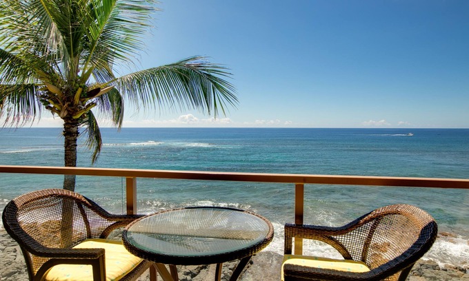 Poipu Condo | Kuhio Shores 415 Top Floor Oceanfront Condo with new central a/c