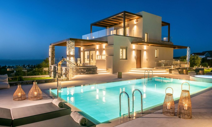 Vathianos Kampos Villa | KYMO Instyle Villa - Sea view Private pool Jacuzzi