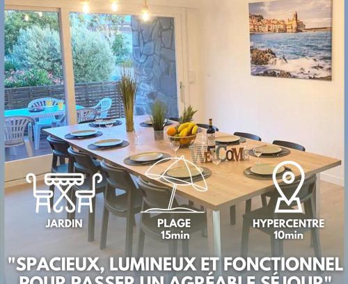 Moyen-Vernet House | L'Artmonie - Climatisé - Jardin - Centre-ville - Plage
