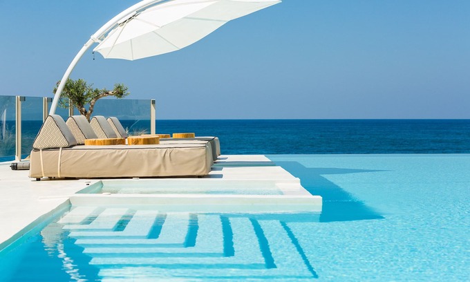 Skaleta Villa | La Casa di Mare, Luxury Beach Front Villa with Private Pool, Whirlpools & Sauna