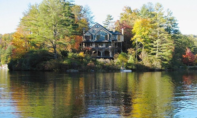Lake Sequoyah Ski Chalet | La Chatelaine, BEAUTIFUL LAKEFRONT FRENCH CHATEAU IN HIGHLANDS, NC