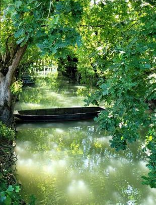 Sansais Apartment | La chaume du marais poitevin avec barque green venice with boat