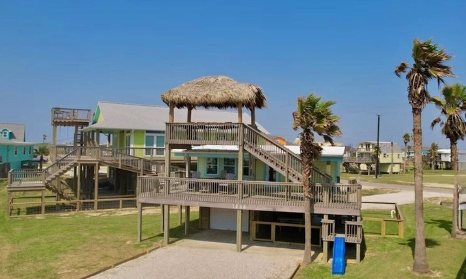 Surfside Beach House | La Palapa whole house at pedestrian beach! Surfside Beach Texas!