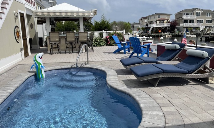 Beach Haven West House | Lagoon Front Beach House Stunning Views - inground pool 5 minutes to LBI Beaches