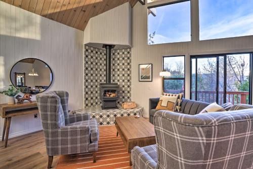 Lake Arrowhead House | Lake Arrowhead A-Frame Cabin with Deck and Balcony!