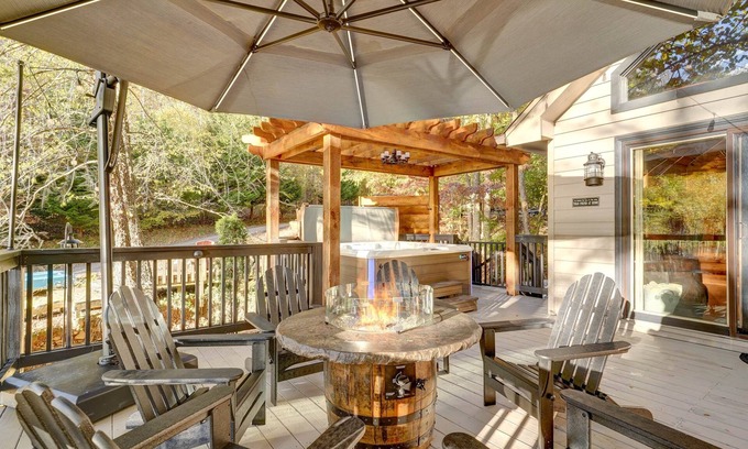 Blue Ridge House | Lake Blue Ridge cabin on lake, creek/hot tub, Creekside Storie. Hot Tub, Cohutta Forest, Hiking, Bik.