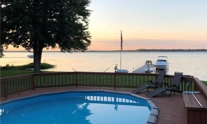 Brewerton House | Lake front house with Pool and hot tub and game room