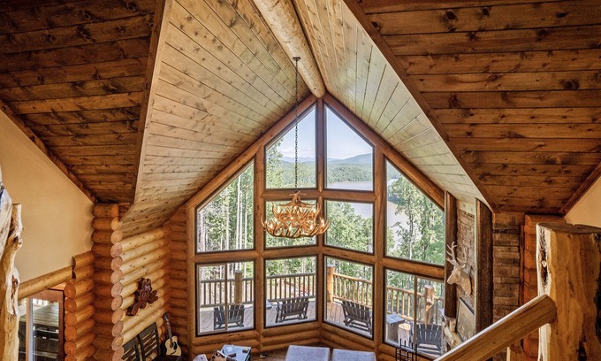 The Arbor Cabin | Lake Front Log Cabin with Double Decker Dock&Mtn. Views
