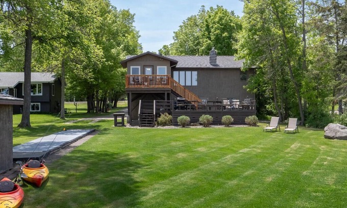 Isle House | Lake home, 3 bd 3 bath, 2 car garage deck, dock, Video game, foosball, quiet bay