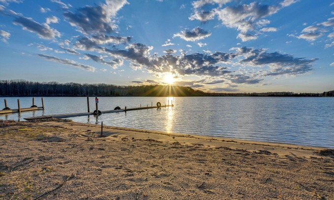 Lake House | Lake Home w/Dock + Fire Pit: Steps to Sandy Beach