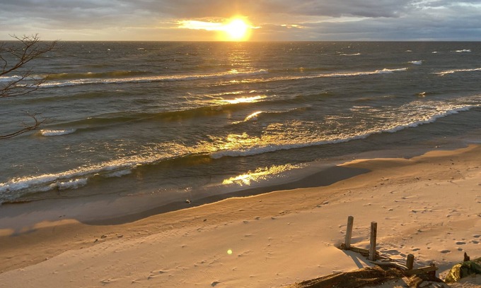 Shelby House | Lake Michigan Beach House with Private Hot Tub to get away from it all