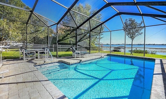 Winter Haven House | Lake Shipp House with pool and dock on the water