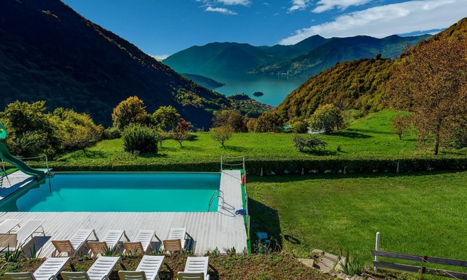 Marone Ski Chalet | Lake view Chalet in Lombardy with Swimming Pool