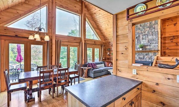 Athens Cabin | Lakefront Athens Getaway w/Game Room & Deck!