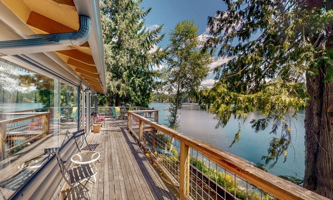 Grapeview House | Lakefront beauty with private dock, kayak, pedal boat & fantastic water view