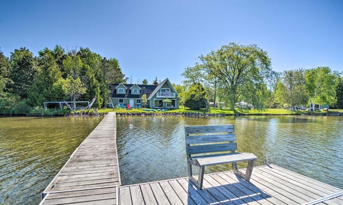 Bellaire House | Lakefront Bellaire Getaway with Kayaks, Dock and Grill