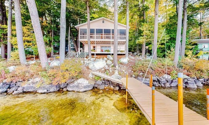 Meredith Cottage | Lakefront cottage with private dock, water access, community beach & kayak